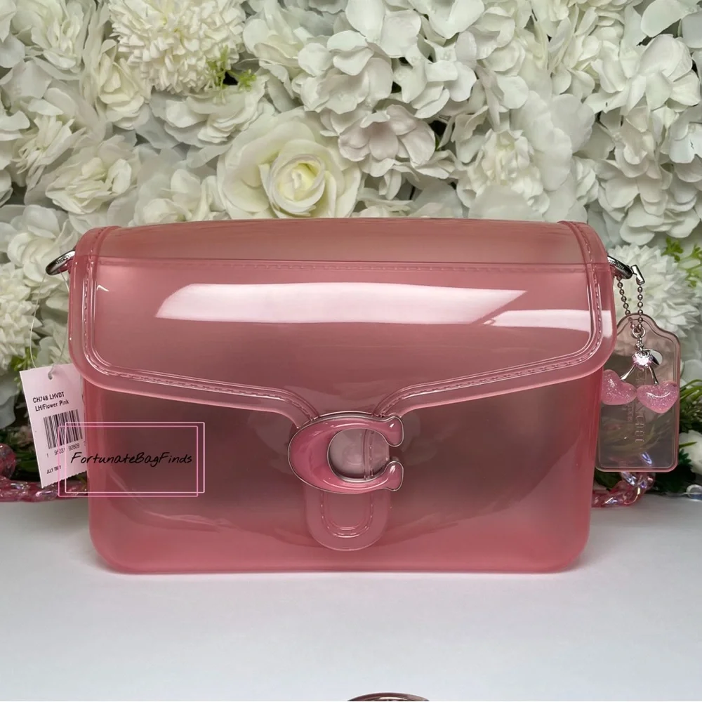 Flower Pink Coach Jelly Tabby Bag CH748 & Vintage Glitter Watermelon Charm SET - Picture 10 of 15